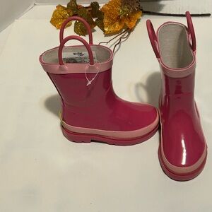 Western Chief Shiny Pink Kids Rain Boots